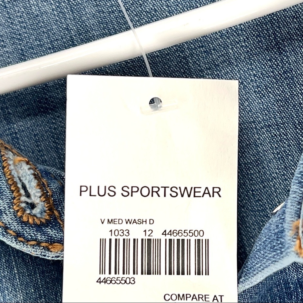 EST 1946 Denim Women's Plus Raw Hem Ripped Jacket w/ Pockets - 18/20 - Picture 5 of 5